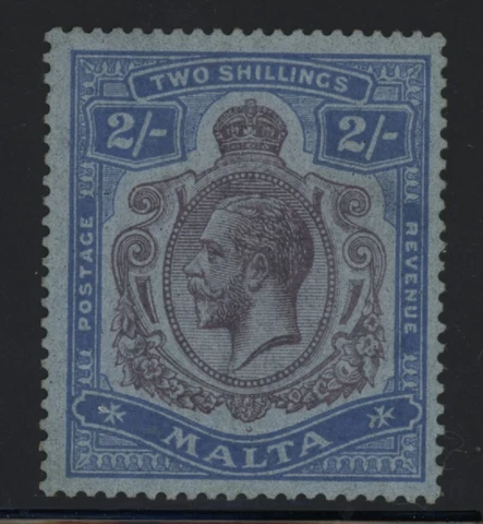 Malta George V 2s purple and bright blue stamp SG 86 mint Cover