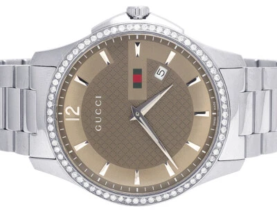 New Mens Gucci G-Timeless 40MM Brown Dial Diamond Watch YA126310 1.5 Ct - Image 1 of 4