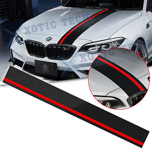 Universal Car Rally Racing Stripes Front Hood 5D Carbon Fiber Decal Wrap Sticker