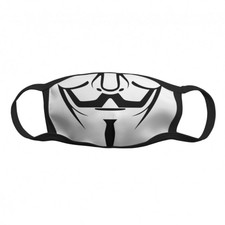 Anonymous Face Mask, V for Vendetta Mask, Reusable, Washable, 100% Cotton inside