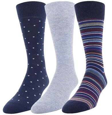 Calcetines cortos de vestir de moda a rayas George con puntos lisos 3 pares para hombre 6-12 Foto 1 de 4