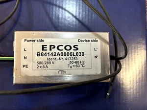 EPCOS, B84142-A 10A 250 V ac/dc 60Hz, Flange Mount EMC Filter - Picture 1 of 2