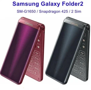 Samsung Galaxy Folder 2 SM-G1650 Android Dual SIM 4G LTE Flip Phone Open Box A+ - Afbeelding 1 van 24
