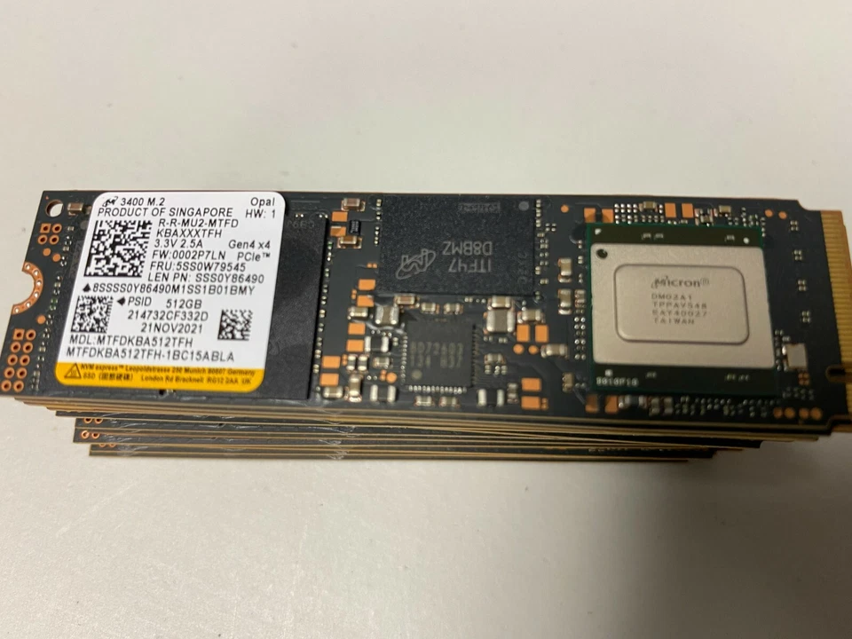 MTFDKBA512TFH 512GB 3400 Pcie Gen4 Nvme Lenovo SSS0Y86490 5SS0W79545 - Image 1 of 1