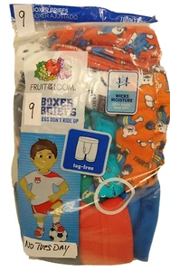 Boxers Fruit of the Loom para niños nuevos 9 pares talla 2T-3T 100 % algodón sin martes. - Imagen 1 de 3