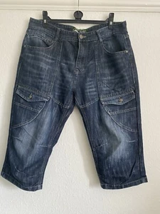 No Fear Skater Shorts Mens XXL Blue Denim Cargo Pockets Long Shorts - Picture 1 of 6