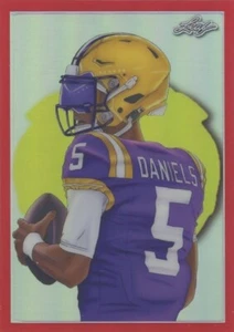 2024 Leaf Jayden Daniels Metallic Imaginations Red Rookie #/199 #MI-7 Commanders - Picture 1 of 3
