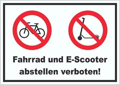 HB-DRUCK Aufkleber Fahrrad und E-Scooter abstellen verboten