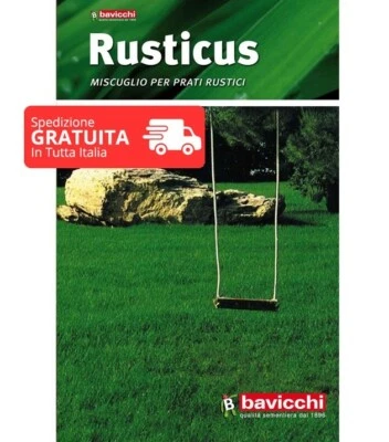 BAVICCHI Seme per Prato Rusticus 5 kg 150/250 mq Facile e Veloce Bassa Irrigazione