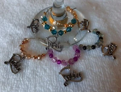 12 dijes de copa de vino despedida de soltera noche niñas boda 10 cuentas WG11 Foto 1 de 2