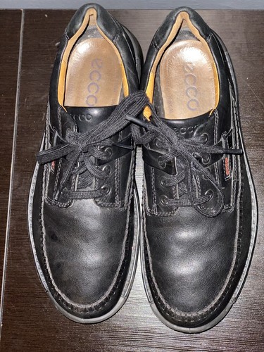 ECCO Black Leather Oxford Casual Shoes Walking Comfort US Size 9 1 2 EU 43 EUC