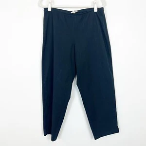 Eileen Fisher Organic Cotton Black Pants Women's Large - Picture 1 of 12
