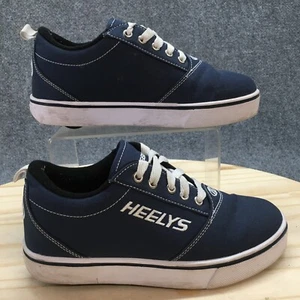 HEELYS Shoes Youth 5 Low Lace Up Wheeled Sneakers Comfort HE100758 Blue Fabric - Picture 1 of 17