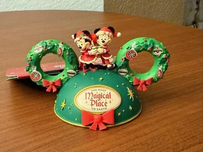 New Disney Parks Christmas Ornament Minnie Mouse & Mickey Ears Wreath 2025 NWT - Image 1 of 4