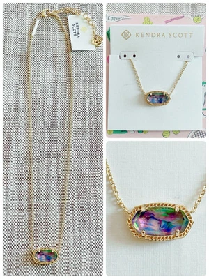 Collar colgante de oro Kendra Scott Elisa en concha de abulón, nuevo con etiquetas Foto 1 de 4