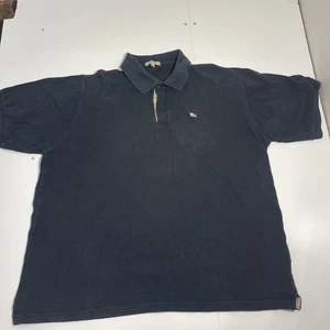 Polo Burberry London uomo cotone bottoni manica corta colletto nero taglia 2XL - Foto 1 di 10
