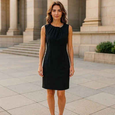 Julian Taylor Women's Black Pleated Evening Dress - Image 1 of 4