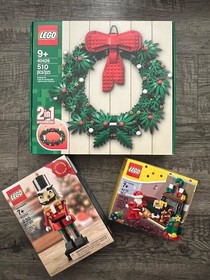 New Lot of 3 Lego Christmas Sets 40125 40254 and 40426 Santa Nutcracker Wreath