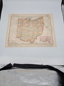 1895 Rand McNally Map Ohio Columbus Cleveland Cincinnati Toledo Dayton Akron OH - Picture 1 of 8