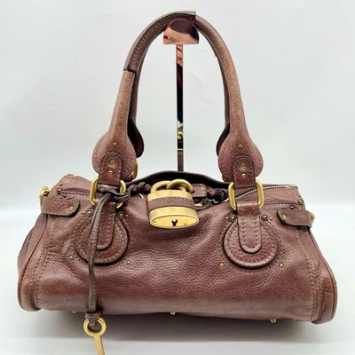 Auténtico bolso de mano Chloe Paddington marrón candado dorado herrajes Y2K Foto 1 de 4
