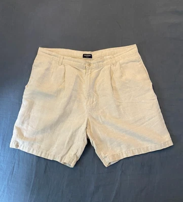 Pantalones Cortos Dockers Para Hombres Talla 40 Sin Arrugas Plisados Lino/Algodón Blanco 8" Entrepierna Foto 1 de 4