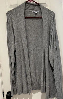 Cárdigan gris de frente abierto Port Authority AT&T para mujer manga larga talla 3X Foto 1 de 4