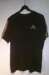 Schwarzes Shirt Kurzarm mit bunten Seitenstreifen am Ärmel von KAPPA Gr. L - Bild 1 von 1