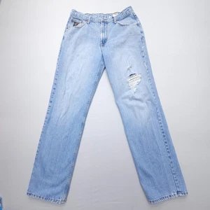 Cinch Straight Jeans Mens 33 x 34 Distressed Heavy Work Denim Western Rodeo Vtg - Picture 1 of 10