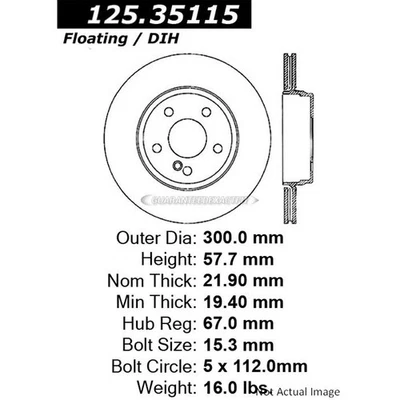 Disco rotor freno trasero céntrico para Mercedes C350 E550 C250 C300 E400 Foto 1 de 3