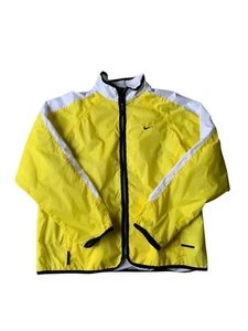 Vintage Nike Windbreaker Women's M (8-10) Yellow Large Spell Out 90s - Picture 1 of 12