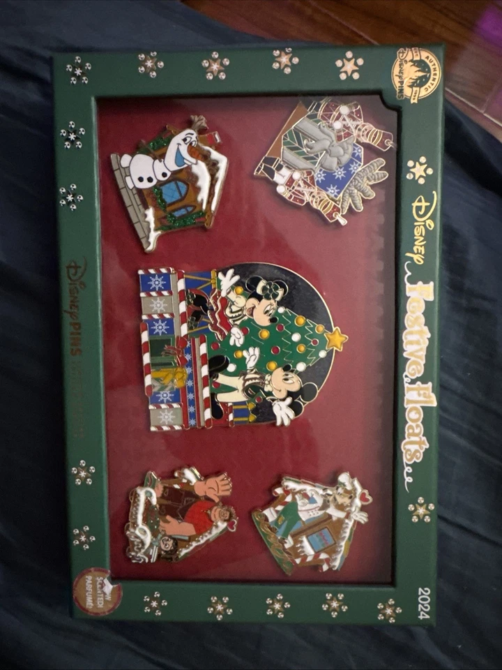 Parques Disney 2024 Navidad Festivo Flotadores Perfumados Caja Set Mickey Jumbo LE Prendedores Foto 1 de 4
