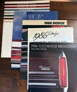Lot Of 5 Vintage Car Sales Brochures From 1980’s Mercury, Cadillac, Dodge - Picture 1 of 13
