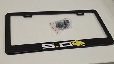 1X Insignia Coyote Amarillo-Mustang Marco de Placa de Acero Inoxidable Ford 5.0 GT Foto 1 de 3