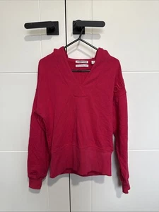Country Road size XXS Cotton Wide Rib Hooded Sweat Jumper Hot Pink - Picture 1 of 10