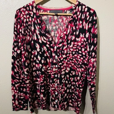 Fenn Wright Manson Studio Merino Wool Cardigan Fuchsia Magenta Women’s Size XL - Image 1 of 4