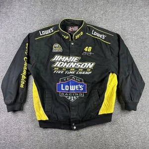 Jimmie Johnson Jacket Mens XL Black NASCAR Racing 48 Lowe's Chase Authentics - Picture 1 of 13