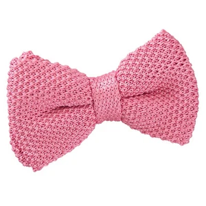 Strawberry Pink Boys Pre-Tied Bow Tie Knit Knitted Plain Formal Bowtie by DQT - Picture 1 of 1