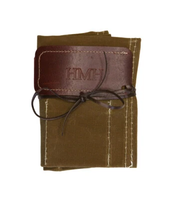 HMH BASIC FLY TYING TOOL SET w/ Handmade Waxed Cotton & Leather Tool Roll. - Image 1 of 2