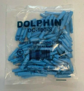 Dolphin DC-100S Super B Crimp Connector blue 100 pcs beanie brand new bag - Picture 1 of 2