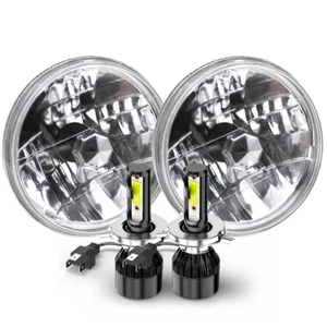 Pair Fit 1965 -1973 Ford Mustang 7 Inch Round Led Headlights Hi/Low Beam - Picture 1 of 13