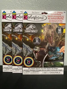 Jurassic World Park Farbformen versiegelt 3 Szenen blau Raptor T-Rex Stegosaurus - Bild 1 von 2