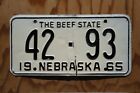 1965 Nebraska License Plate Low # 42 - 93