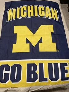 Michigan Team University Wolverines Go Blue Garden Flag - Picture 1 of 3