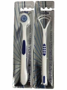 1 X Tongue Brush & 1 Tongue Cleaner Oral Mouth Hygiene Cleaner - Picture 1 of 4