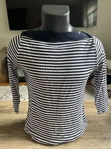 Women’s Ralph Lauren Chaps Nautical Striped Blouse Shirt Top 3/4 Sleeve Size S - Picture 1 of 3
