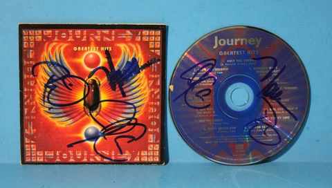 Autographed Hand Signed JOURNEY  CD and CD Booklet " Greatest Hits " Cover
