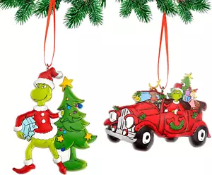 Christmas Tree Ornaments Decorations - 2 Pcs Resin Christmas Hangings Ornaments - Picture 1 of 12