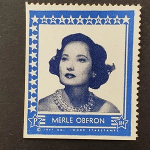 Merle Oberon 1947 Hollywood Screen Movie Stars Stamp Card - Picture 1 of 2