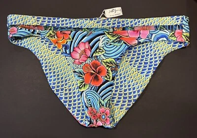 Luli Fama Swimwear Bikini Bottom Size Large Inked Babe Fishtail Ink Mesh - Image 1 of 4