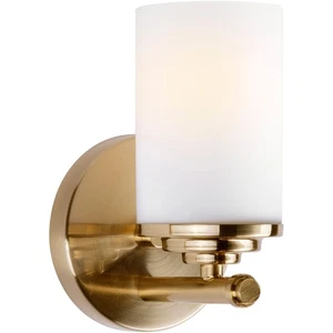 Forte Lighting 5105-01-12 Ames 1 Light 5 inch Soft Gold Wall Sconce Wall Light - Picture 1 of 4